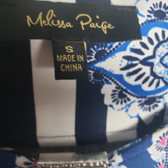 Melissa Paige Long Sleeve Paisley Print Striped Dress - Picture 6 of 10